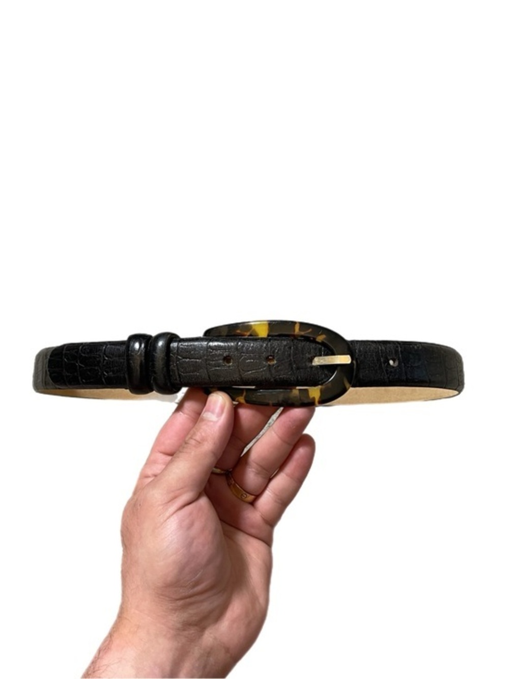 Vintage 90’s Italian Leather Black Belt